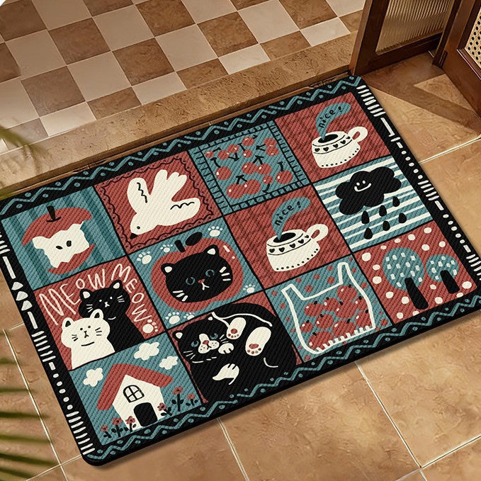 Whimsical Animal-Themed Decorative Area Mat