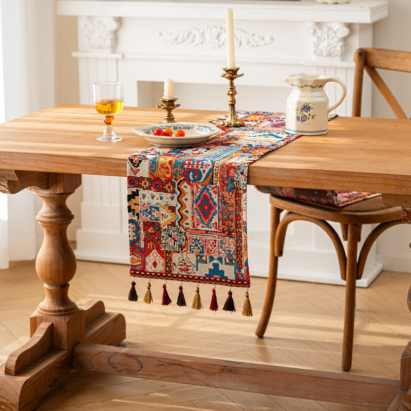 Decorative Floral Tapestry Table Runner