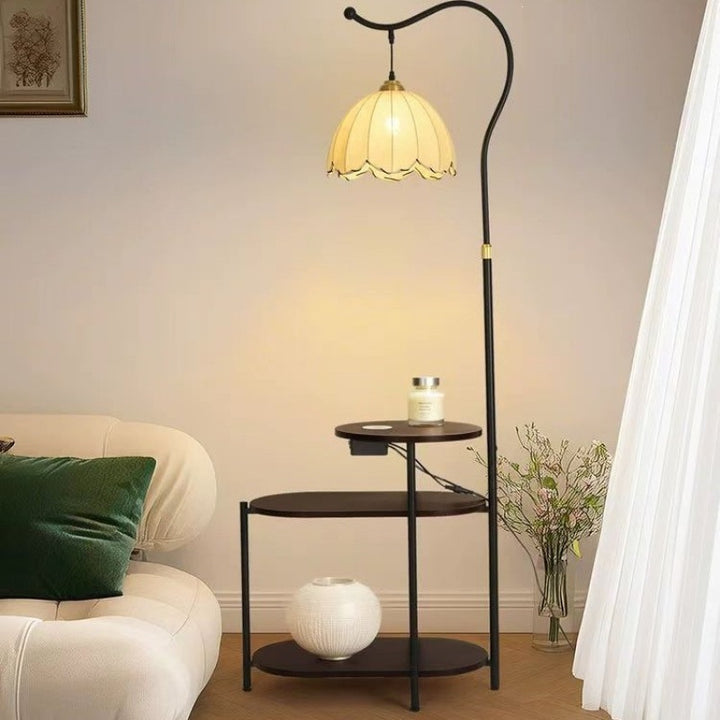 Floor Lamp with Integrated Side Table