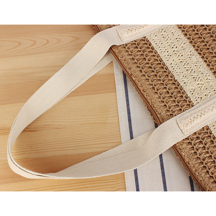 Shopping basket in modern wicker design with sturdy carrying handles Kalsten