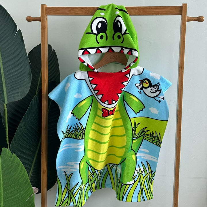 Kids' Shark-Themed Hooded Towel Poncho Kalsten