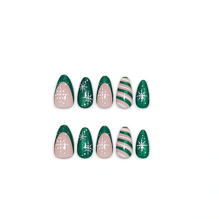 Artificial Nail Set with Elegant Christmas Design Kalsten