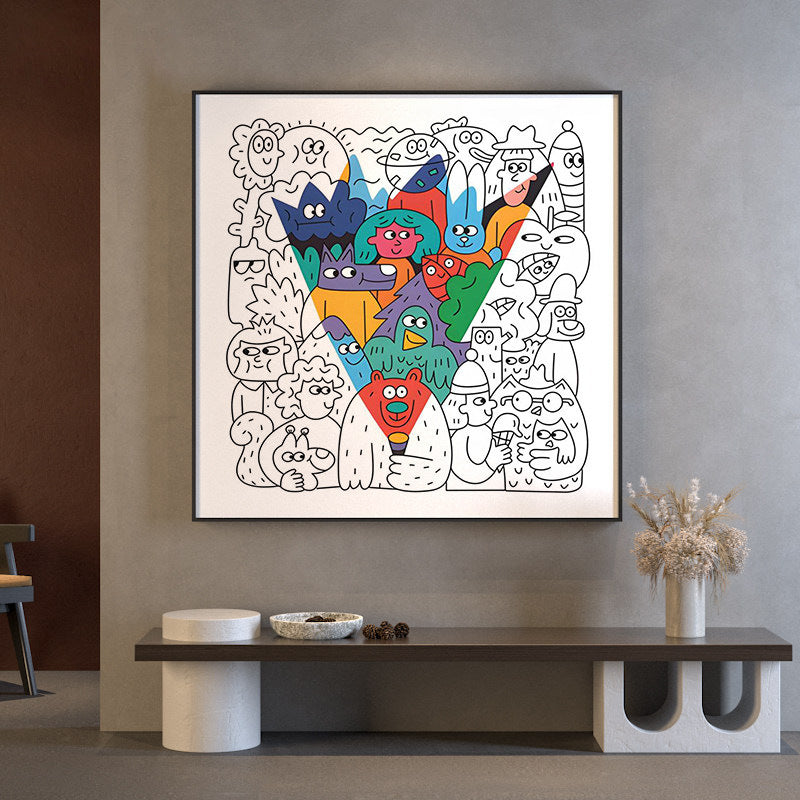 Playful Cartoon Character Canvas Artwork