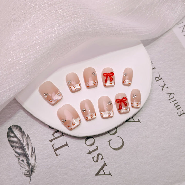 Elegant French Tip Press-On Nails Kalsten