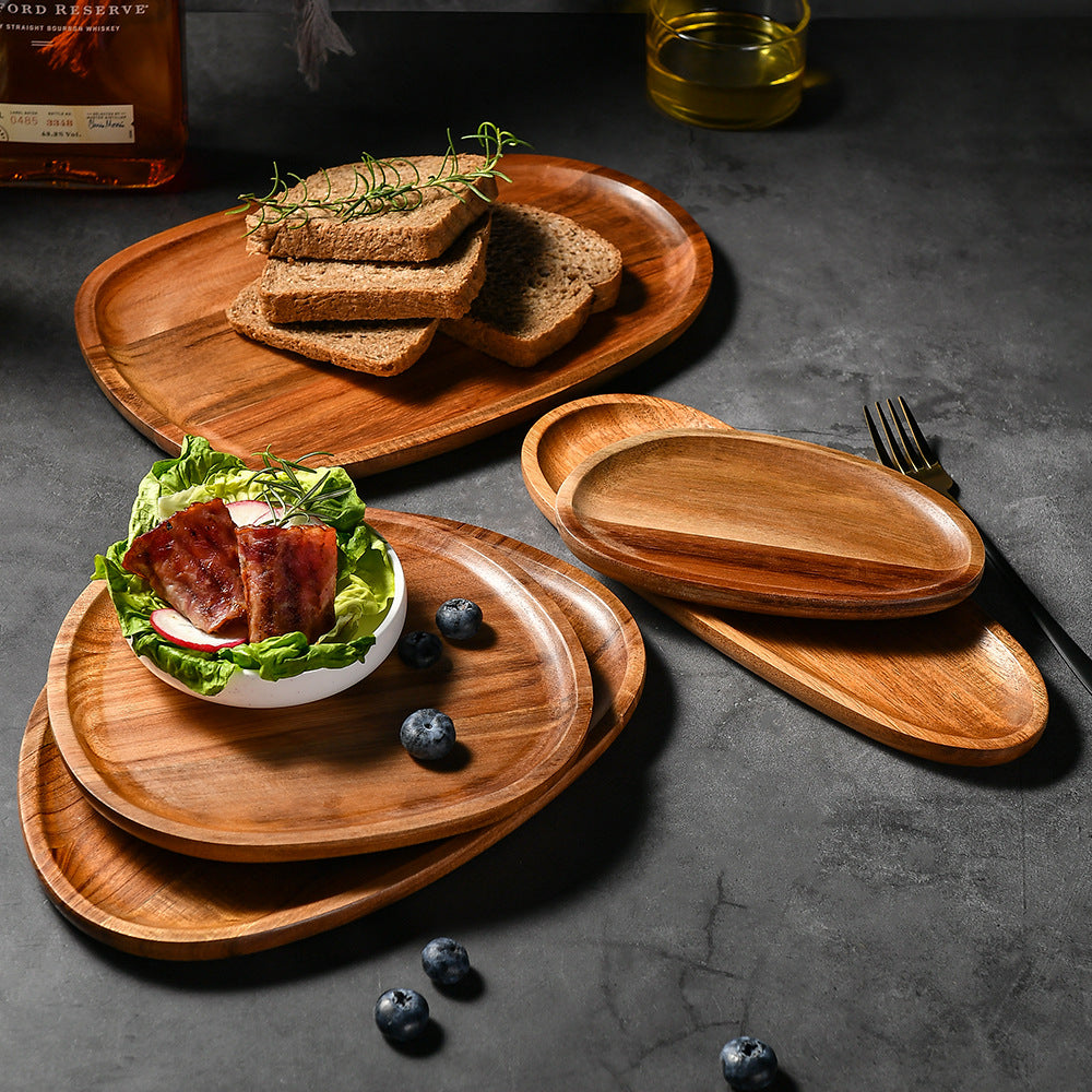 Elegant wooden serving platter with ergonomic design Kalsten