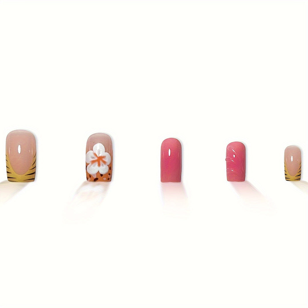 Artistic Floral Press-On Nails Kalsten