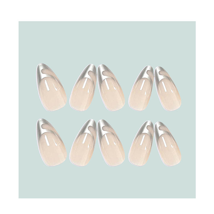 Exclusive Stiletto Artificial Nails with Metallic Accents Kalsten