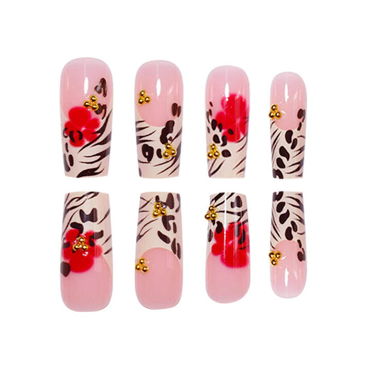 Artistic Floral Press-On Nail Art Kalsten