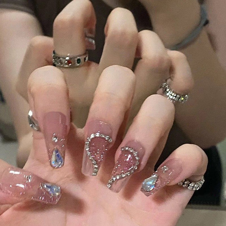 Elegant Rhinestone Accent Press-On Nail Set Kalsten