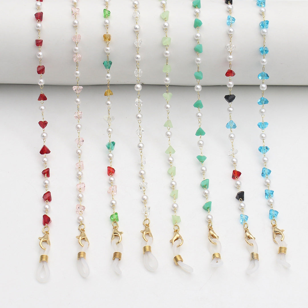 Stylish Pearl and Crystal Eyewear Chain Kalsten