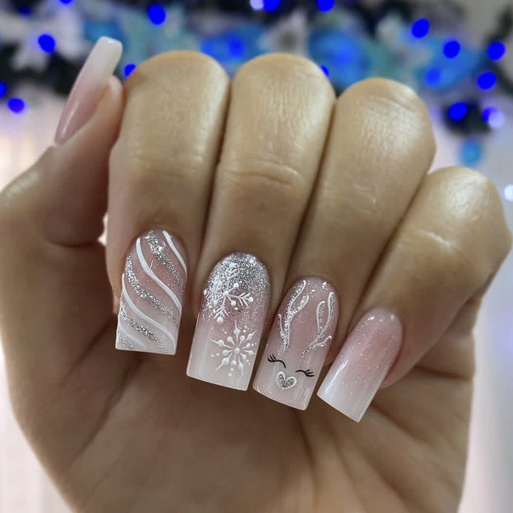 Festive Winter-Themed 3D Nail Art Extensions Kalsten