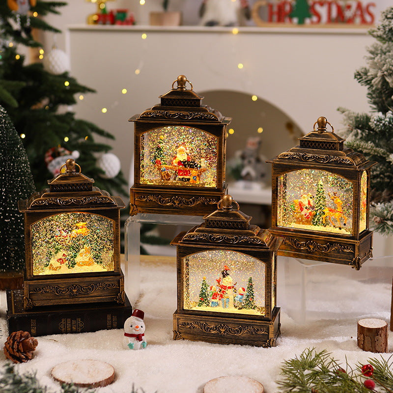 Nostalgic Christmas lantern with moving snowfall scene Kalsten