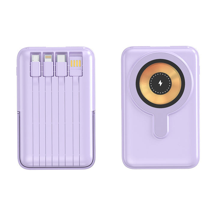 Portable power bank with integrated cable charging system and fast wireless charging Kalsten