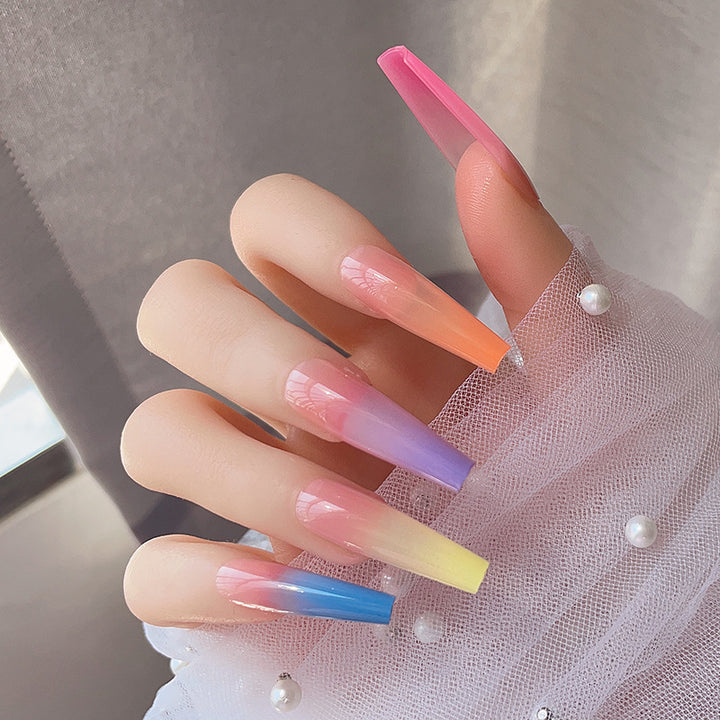 Gradient Ombre Long Press-On Nails Kalsten