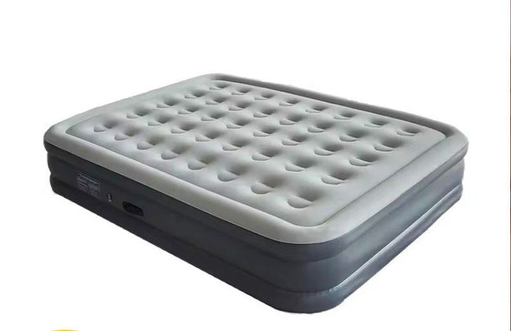 electric inflatable single air mattress with integrated auto pump, flocked tufted sleeping surface and raised edge support Kalsten