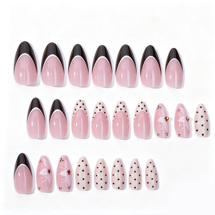 High-quality artificial nails with floral design and elegant accents Kalsten