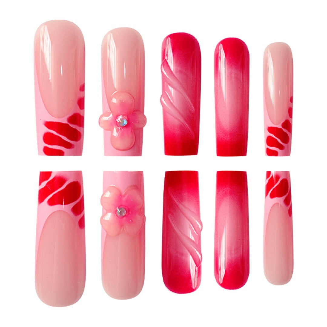 Glamorous Floral Press-On Nails Set Kalsten