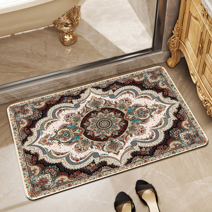 Flower Print Bath Mat