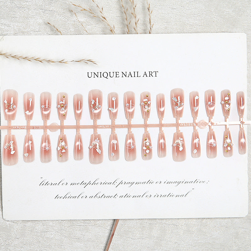 Artificial nail set with elegant glitter and flower decorations Kalsten