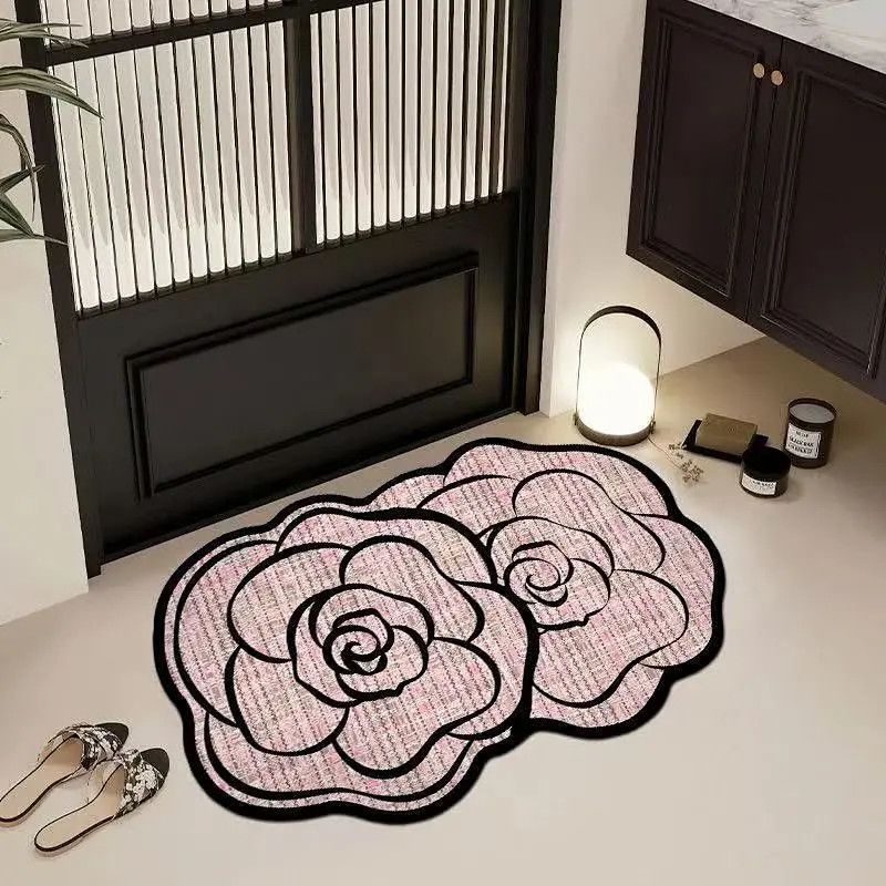 Floral Rose-Themed Area Mat
