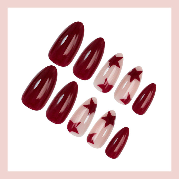 Artificial nail set with sparkling stars and elegant accents Kalsten