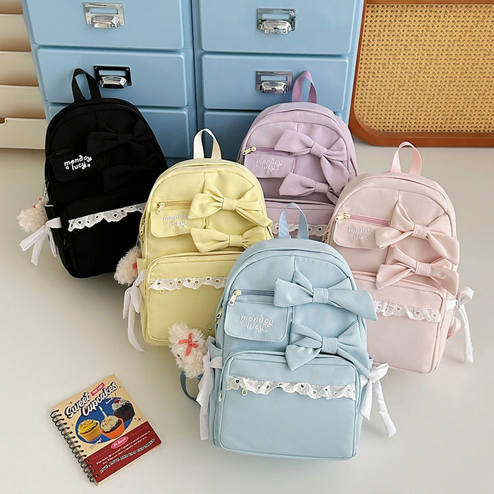 Decorative Bow-Embellished Backpack Kalsten