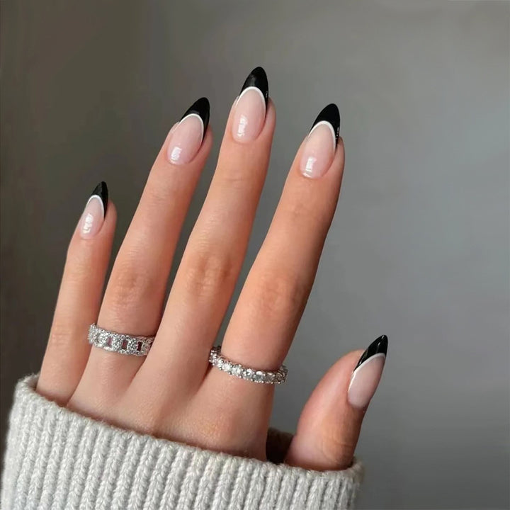 Elegant Stiletto French Tip Press-On Nails Kalsten