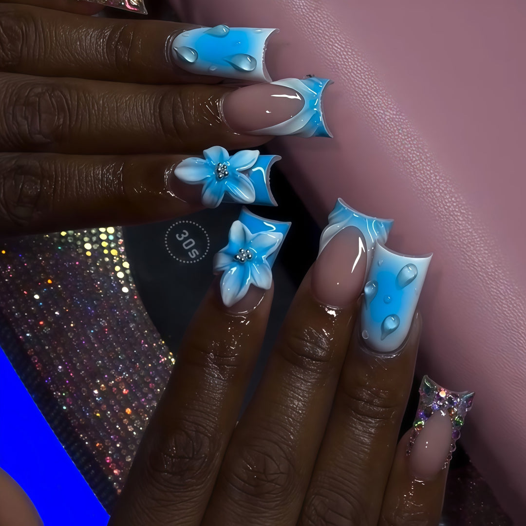 Artistic Long Press-On Nail Extensions Kalsten