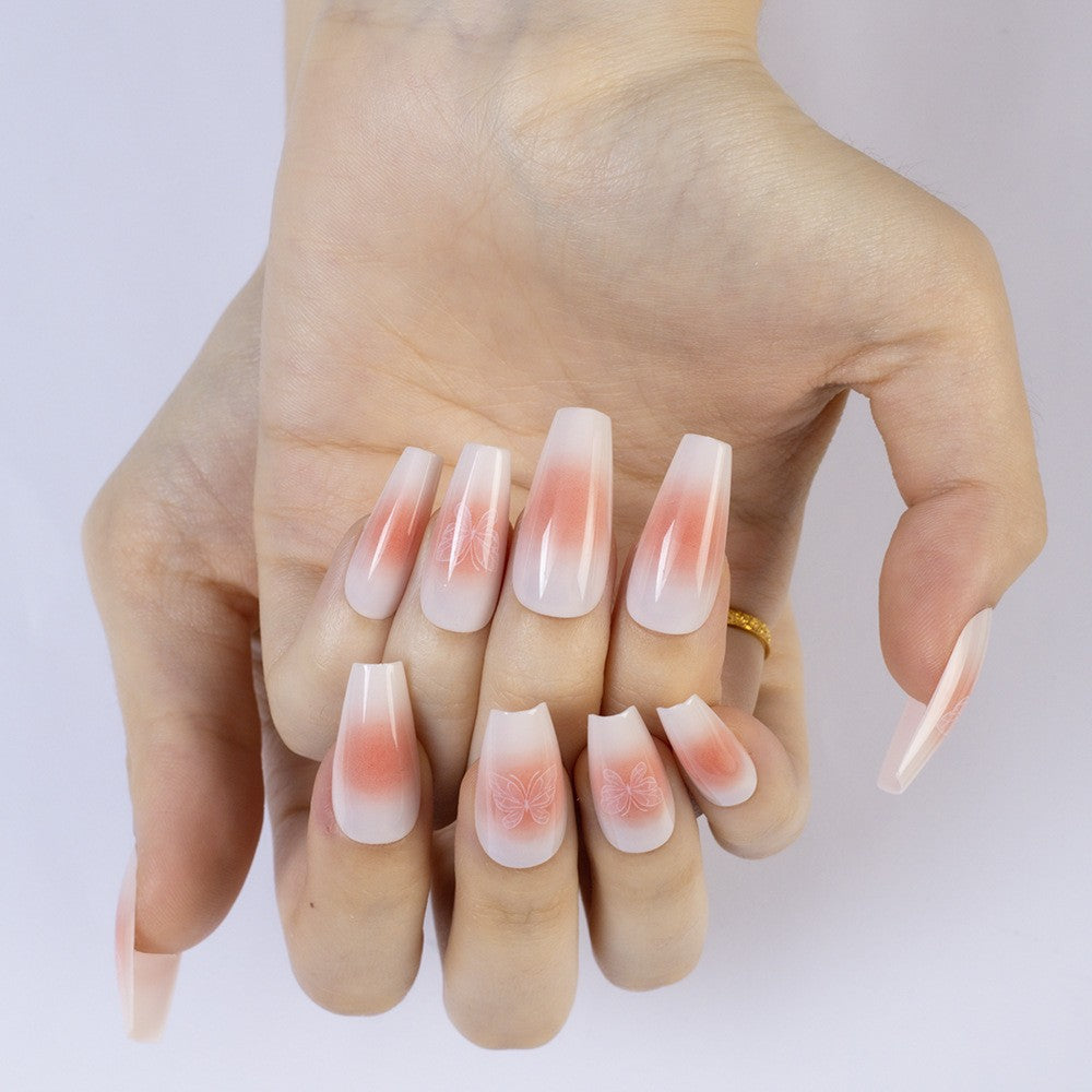 High-gloss artificial nails with rose effect Kalsten