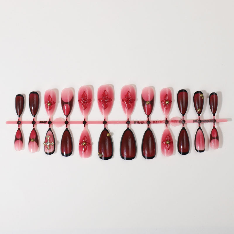 Decorative Floral Press-On Nail Art Kalsten