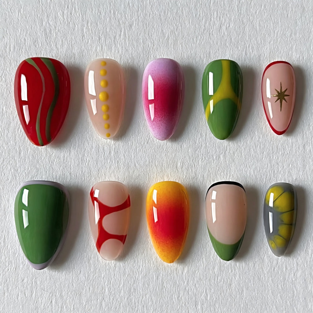 Artistic Abstract Press-On Nails