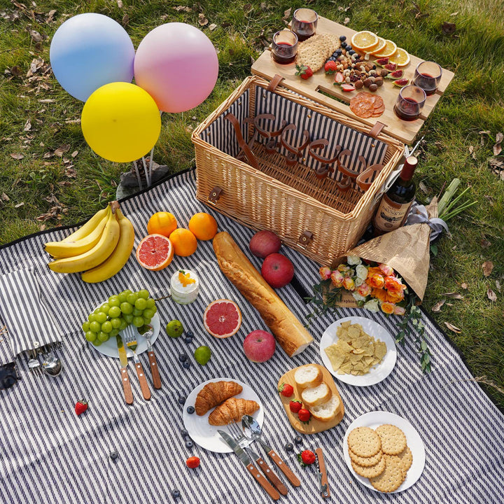 Elegant Wicker Picnic Basket with Insulated Compartment Kalsten
