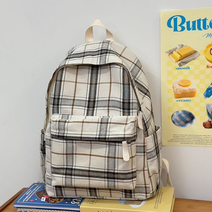 Plaid Patterned Casual Backpack Kalsten