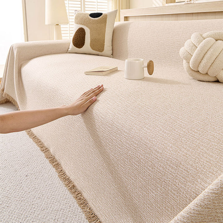 Fringed Textured Throw Blanket