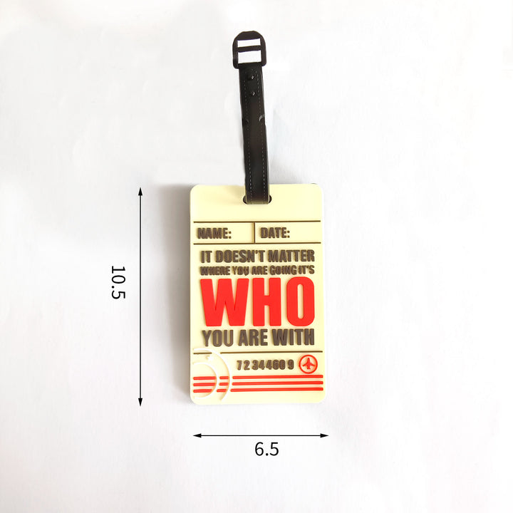 Unisex luggage tag made of durable silicone with airplane motif Kalsten