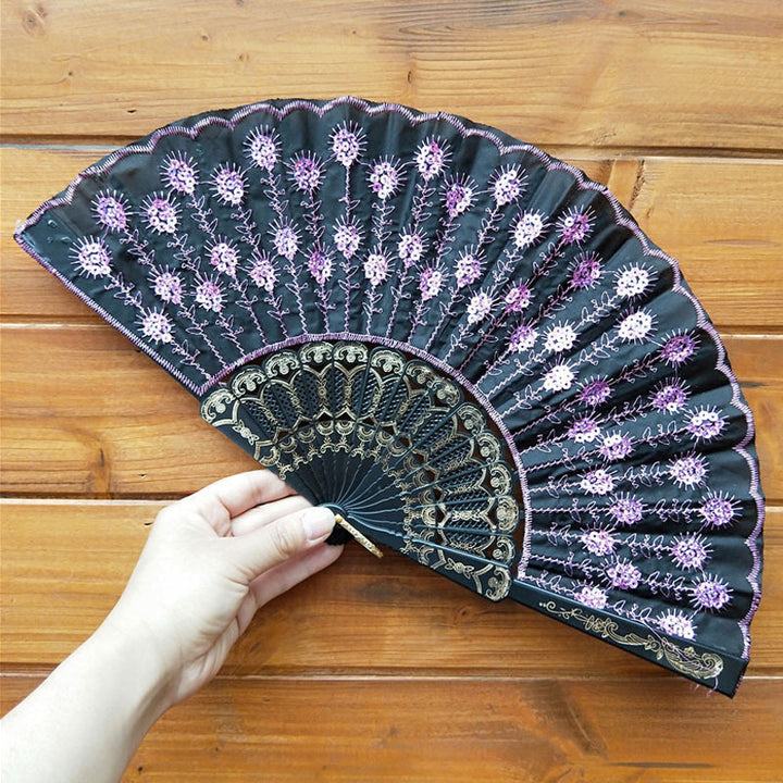 Women's high-quality lace fan with artistic floral motifs Kalsten