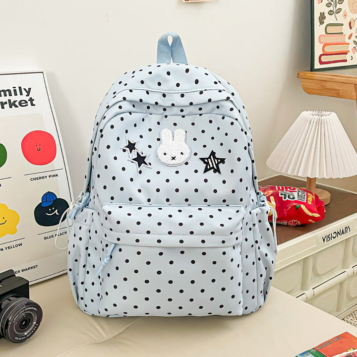 Fun Cartoon-Themed Polka Dot Backpack