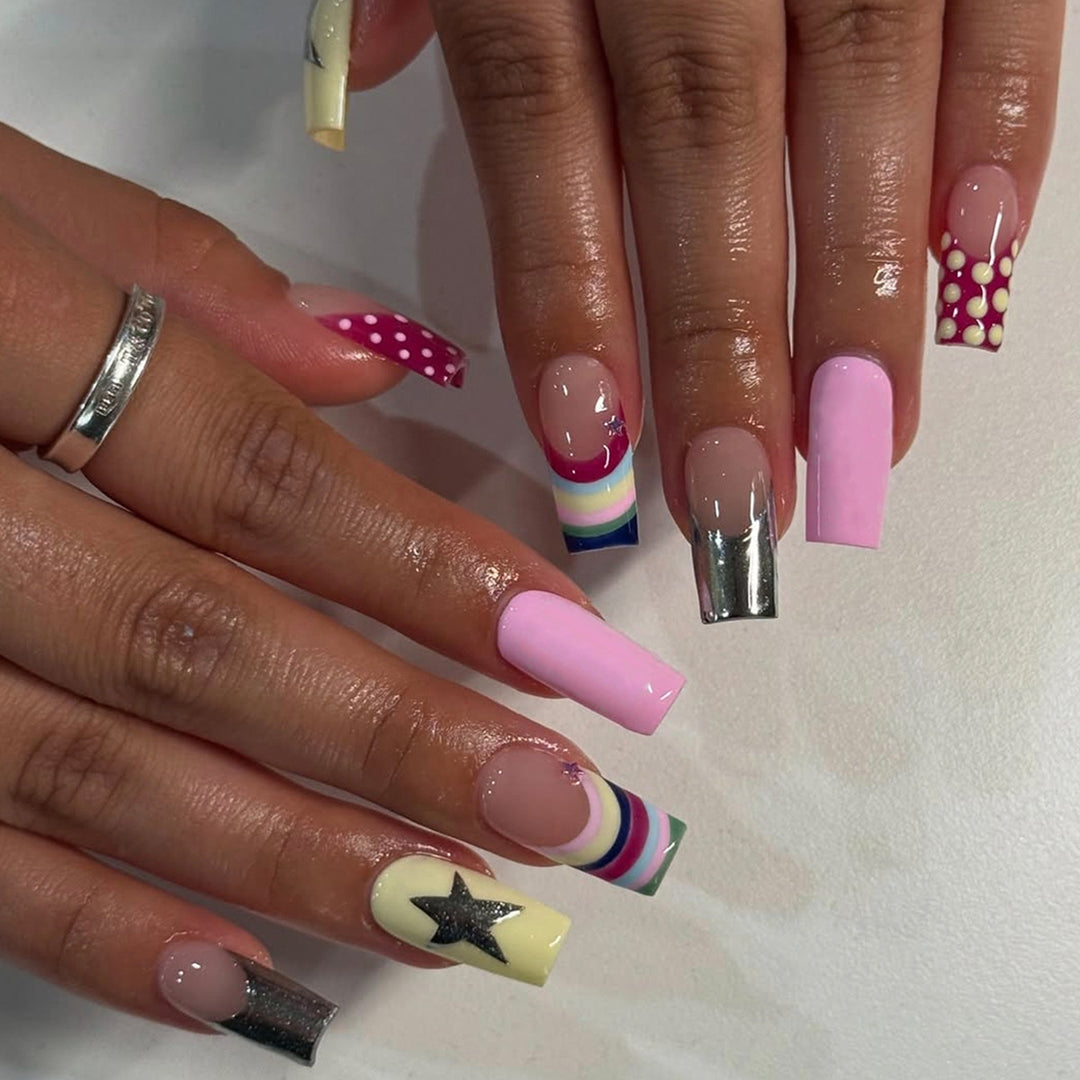 Artificial nails with creative designs and 3D accents Kalsten