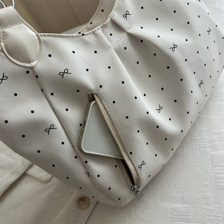 Stylish Polka Dot Shoulder Tote Bag