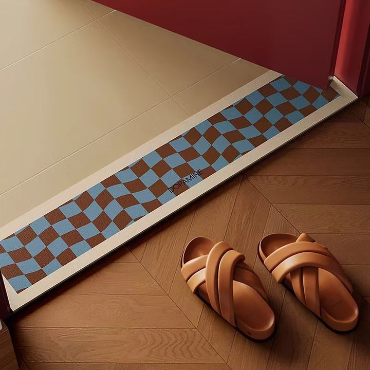 Stylish Checkered Entrance Mat