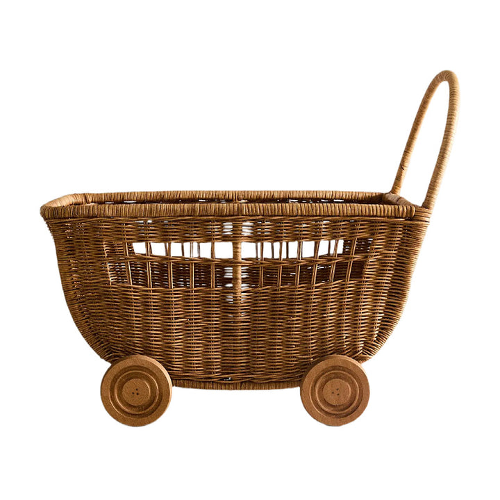 Vintage Woven Storage Cart Kalsten