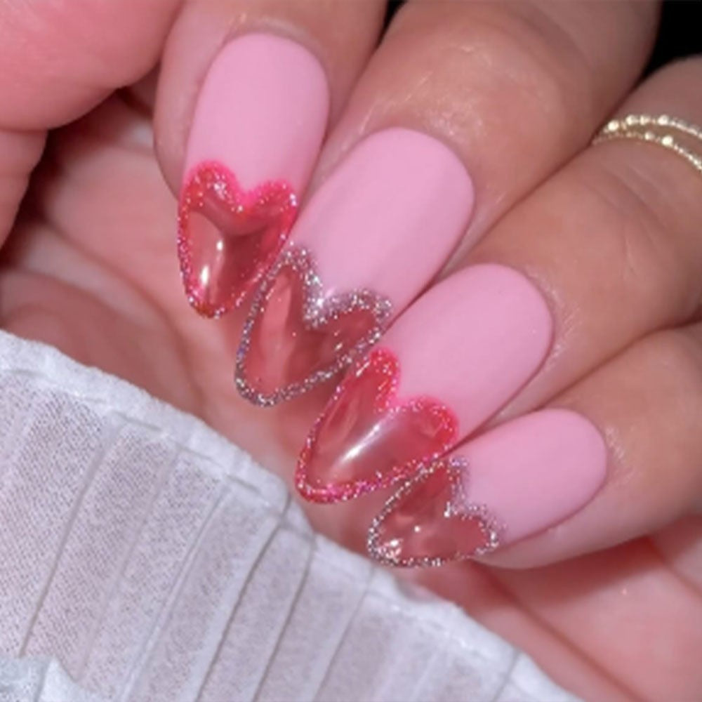 Artificial nails with Romantic Heart Design Kalsten