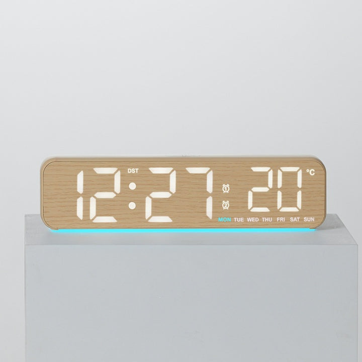 Digital Wood LED Alarm Clock with Temperature and Calendar Function Kalsten