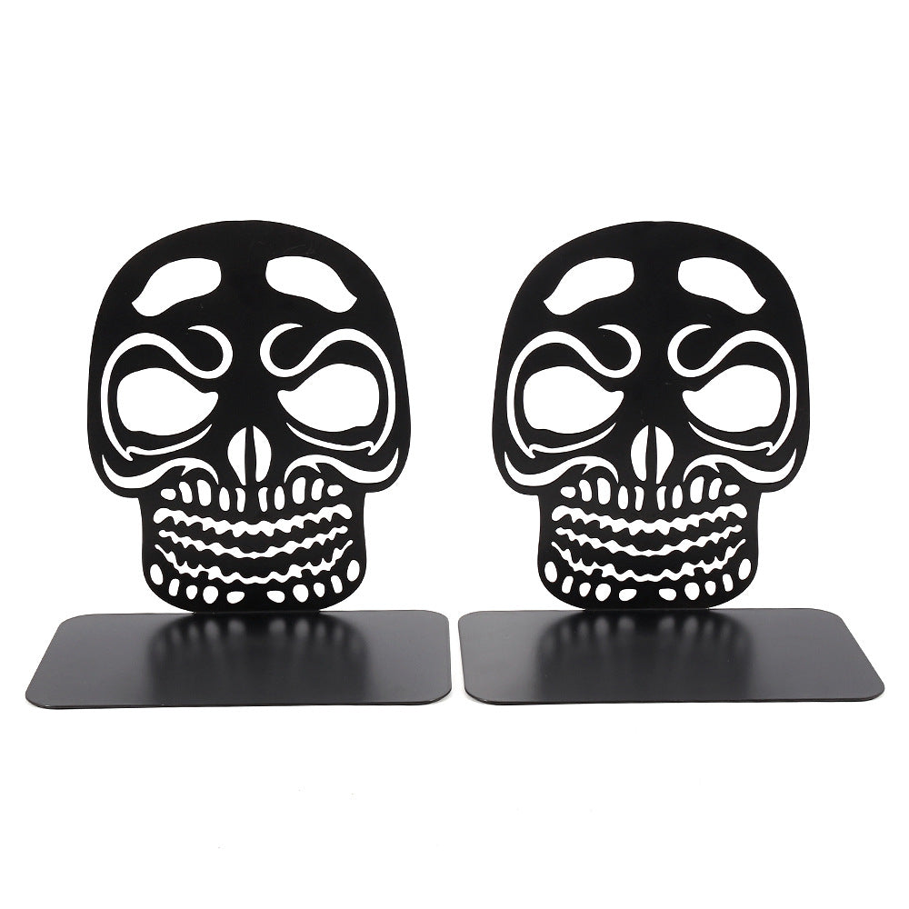 Artistic Skull-Themed Bookends