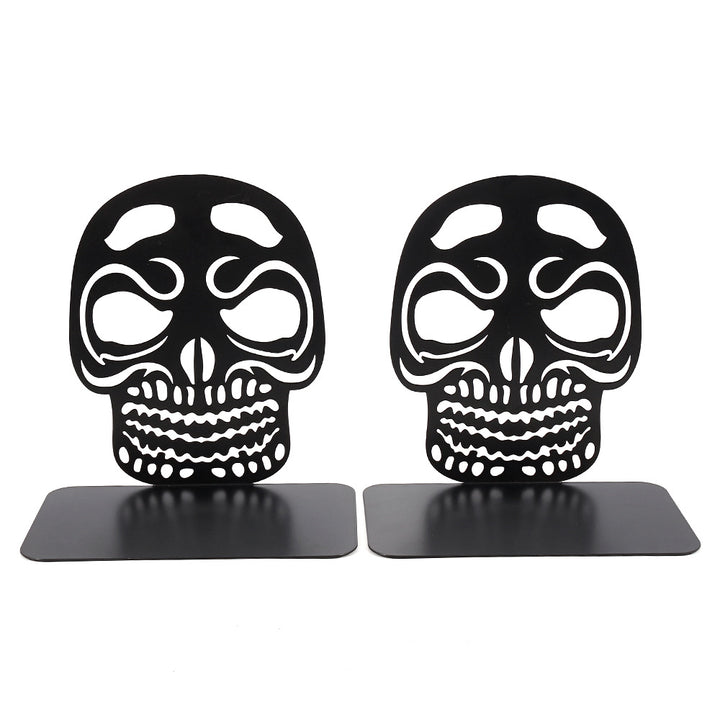 Artistic Skull-Themed Bookends
