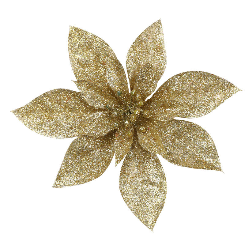 Glittering Poinsettia Flower Ornaments Kalsten