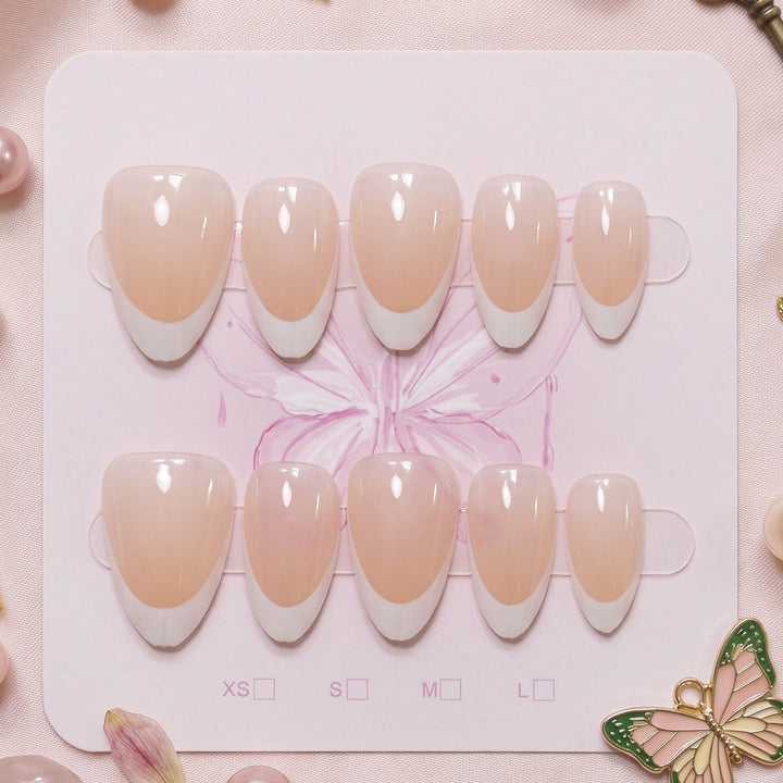 Premium French Tip Press-On Nail Set