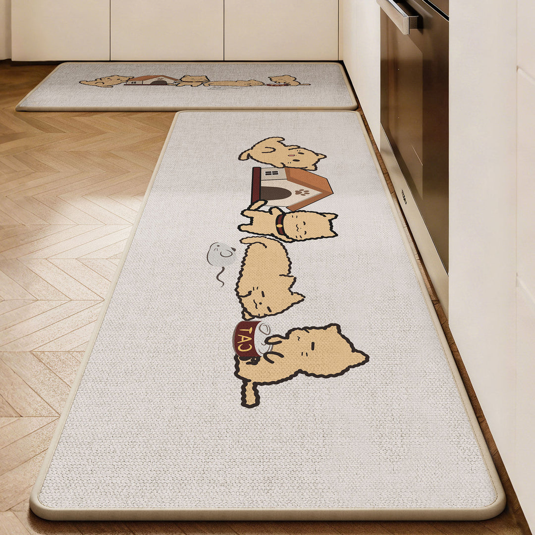 Cute Dog-Themed Anti-Fatigue Kitchen Mat