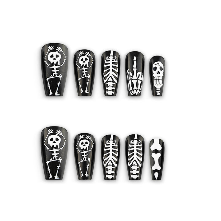 Art Nail Set with Skeleton Designs Kalsten