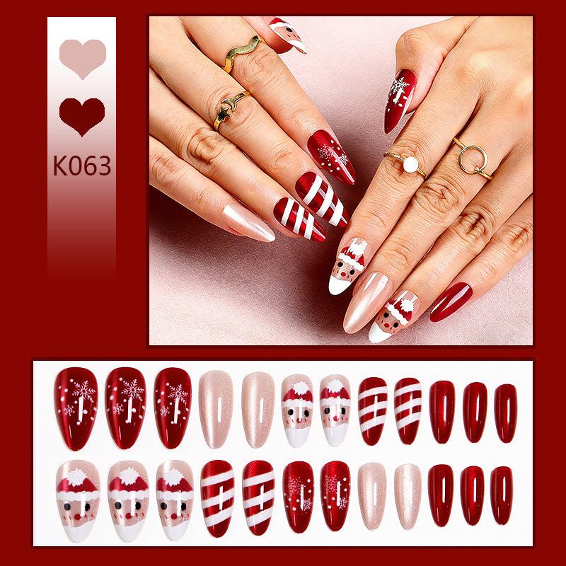 Artificial nail set with festive Christmas designs Kalsten
